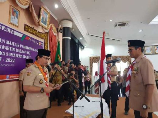 Adhyaksa Dault Lantik Gubernur Sumatera Barat Jadi Ketua Mabida Gerakan Pramuka