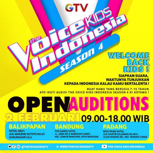 Recruitment The Voice Kids Indonesia Season Ke 4 Dimulai!