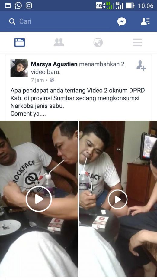 Gempar, Diduga Video Oknum Anggota DPRD Salah Satu Kabupaten di Sumbar Lagi Nyabu Ini Beredar di Medsos