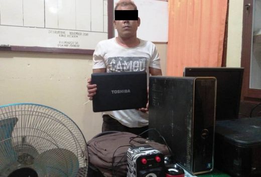 Pencuri Komputer dan Laptop Sekolah Ditangkap Polsek Sungai Rumbai