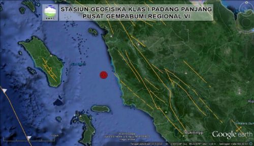 Gempa 3.0 SR Goyang Pasaman Barat