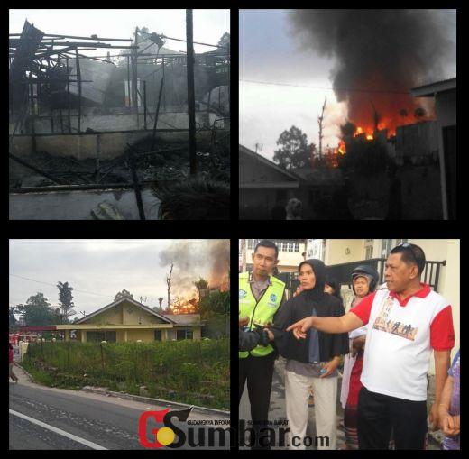 Peristiwa Kebakaran Kembali Hanguskan Satu Petak Rumah Semi Permanen di Tabek Gadang Bukittinggi