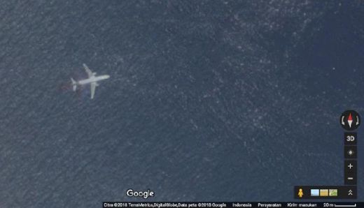 Mengejutkan, Pesawat Malaysia MH370 yang Hilang Diklaim Terlihat di Lepas Pantai Padang Lewat Google Map