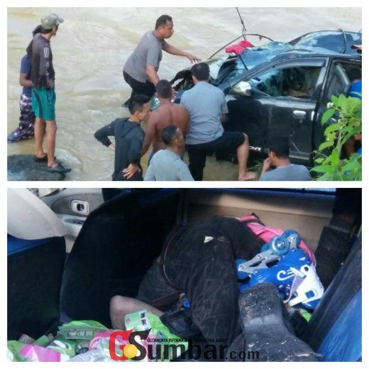 Heboh, Pencuri Mobil Ini Ditemukan Tewas Bersama Mobil Curiannya yang Nyungsep di Sungai Siaur Sijunjung