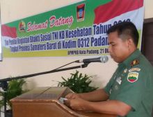 Tim Penilai TNI-KB Kesehatan Provinsi Sumbar Kunjungi Kodim 0312/Padang